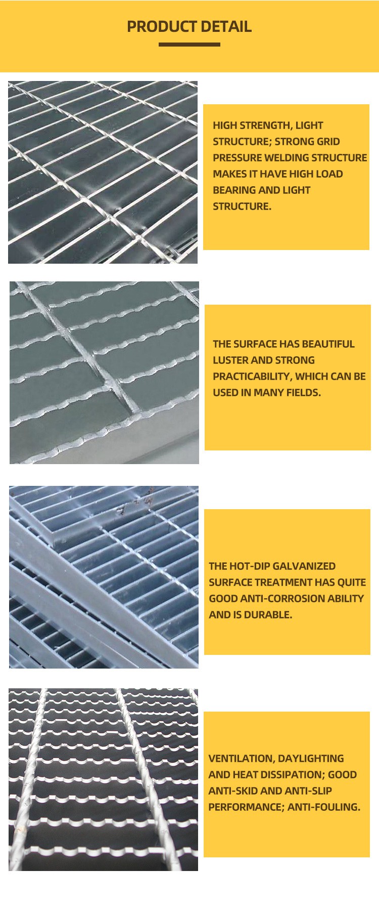 Details of Hot Dip Galvanised Steel Grating
